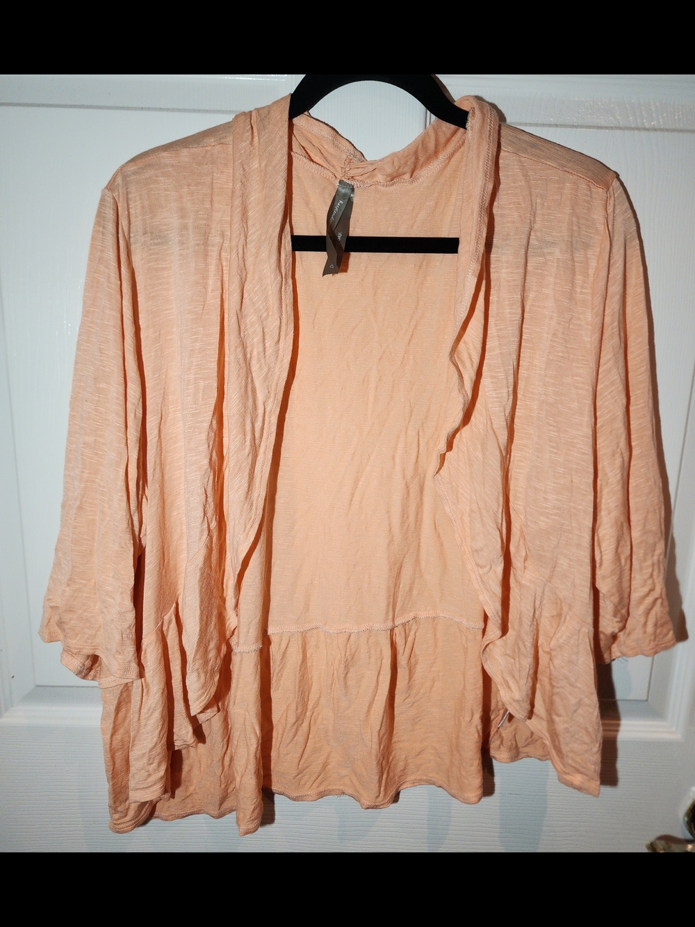 Penningtons Peach Draped Open-Front Cardigan